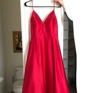 Sweetheart neckline red gown